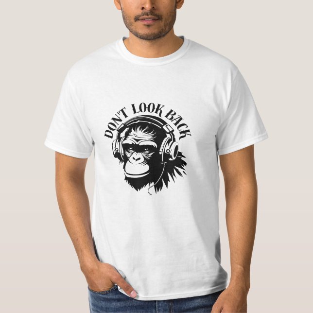 Camiseta Monkey With Headphones – Focus Tee (Anverso)