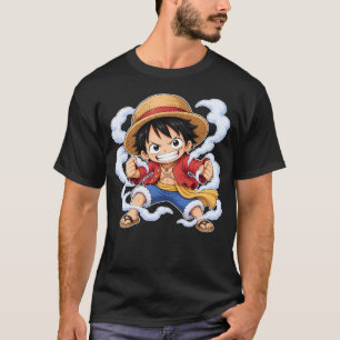 Camiseta Mono adorable Chibi Monkey D. Luffy One Piece Anim