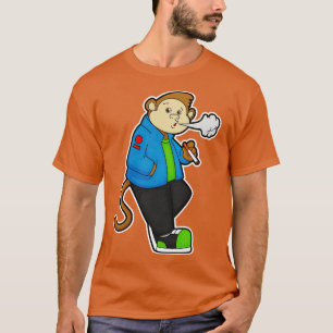 Camiseta Mono al fumar un cigarrillo