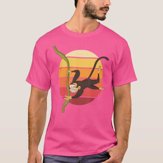 Camiseta Mono animal retro chimpancé (Anverso)