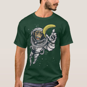 Camiseta Mono astronauta con banana en el espacio