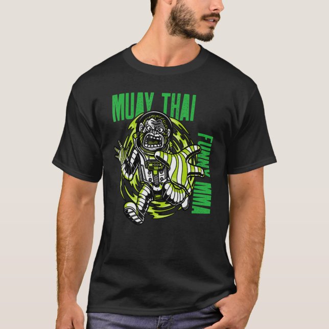 Camiseta Mono Astronauta Muay Thai, Espacio, Mma, Lucha, (Anverso)