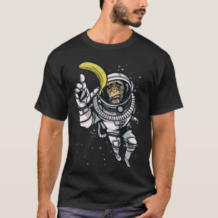 Camiseta Mono astronauta sostiene diseño animal gracioso pa