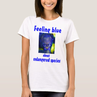 Camiseta Mono azul de sensación del rojo del orangután