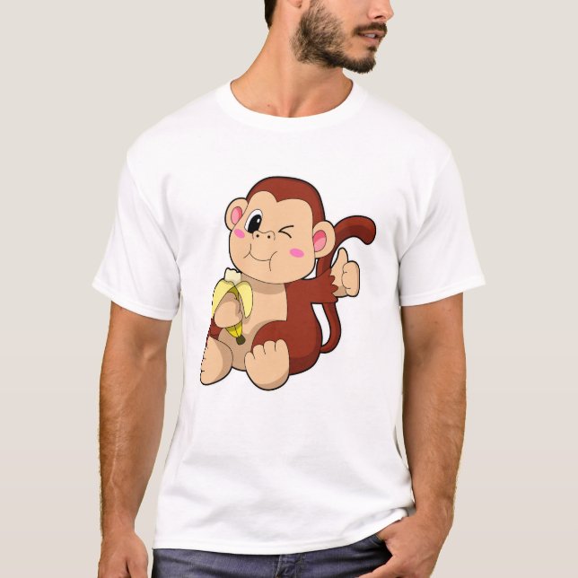 Camiseta Mono bebé con banana (Anverso)