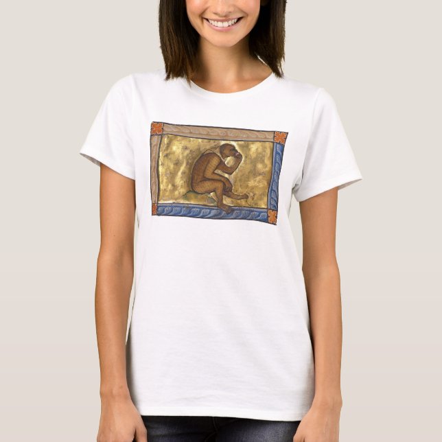 Camiseta Mono Bestiario Medieval c. 1270 (Anverso)