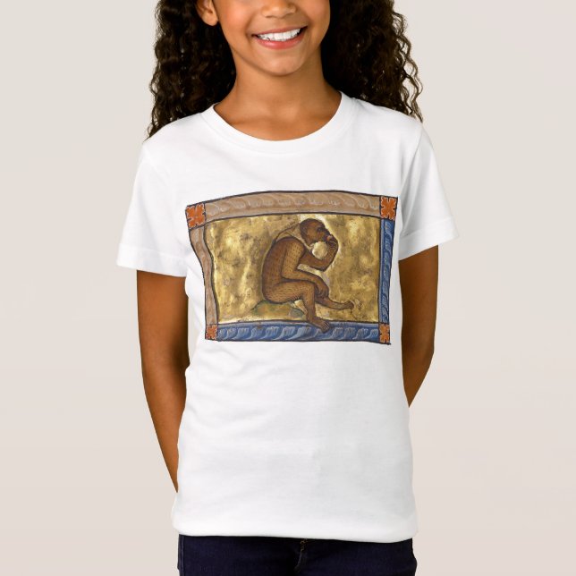 Camiseta Mono Bestiario Medieval c. 1270 (Anverso)