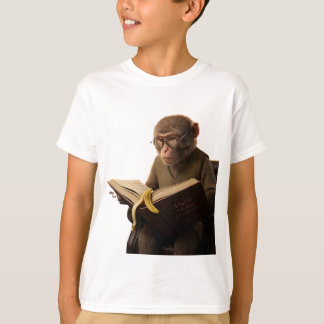 Camiseta Mono Bibliotecario Erudito Leyendo en una Gran Mah