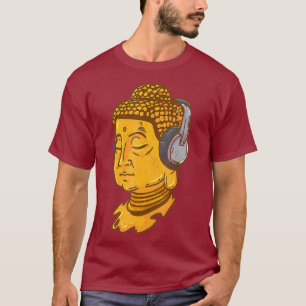 Camiseta Mono budista de auriculares Buda