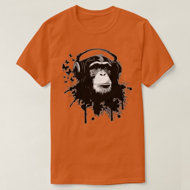Camiseta Mono Chimp Business Chimpancee Ape Mariposa Tinta (Diseño del anverso)