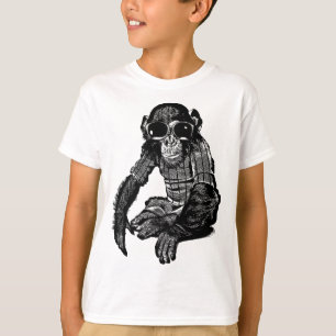 Camiseta Mono chimpancé con vidrio solar Arte original