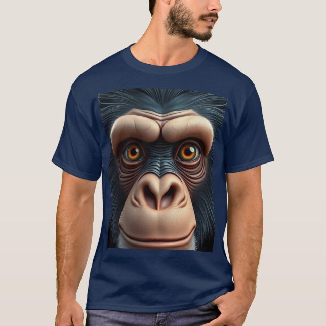 Camiseta Mono Chimpancé Loco Divertido  (Anverso)