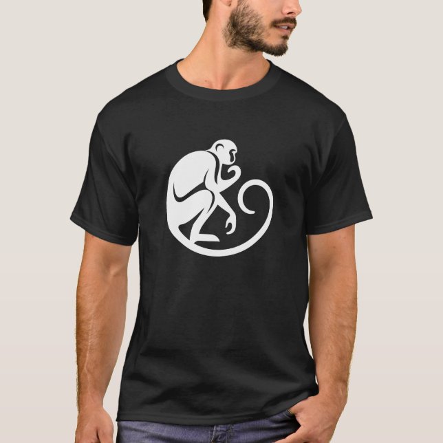 Camiseta Mono Chimpanzee Silhouette Minimalista (Anverso)