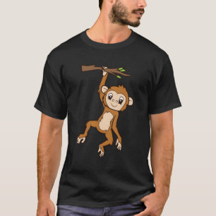 Camiseta Mono Colgando En El Mono De Rama