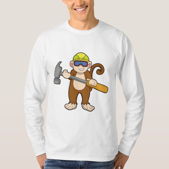 Camiseta Mono como artesano con martillo (Anverso)