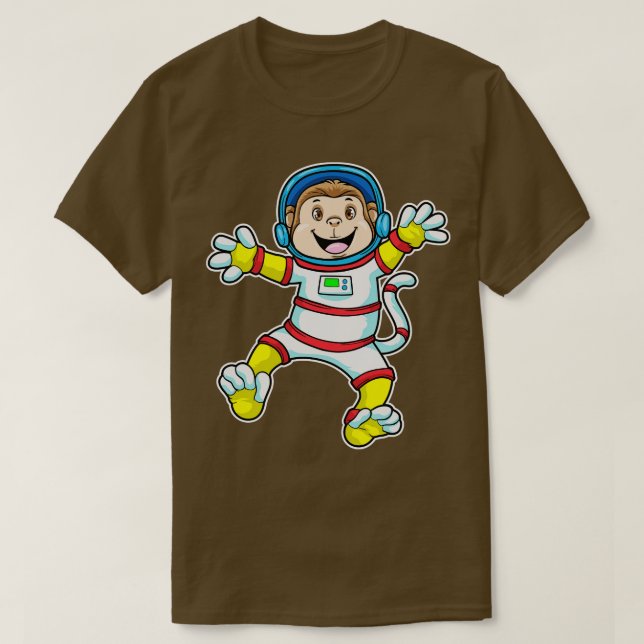 Camiseta Mono como astronauta disfrazado de casco (Diseño del anverso)
