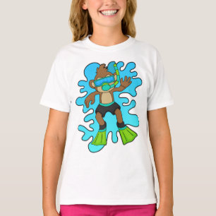 Camiseta Mono como buceador con Snorkel