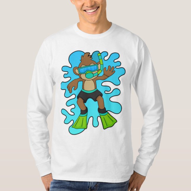 Camiseta Mono como buceador con Snorkel (Anverso)