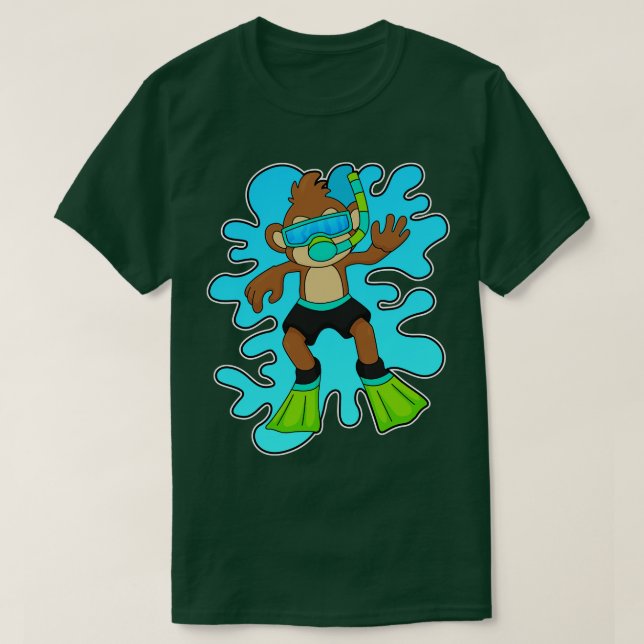 Camiseta Mono como buceador con Snorkel (Diseño del anverso)