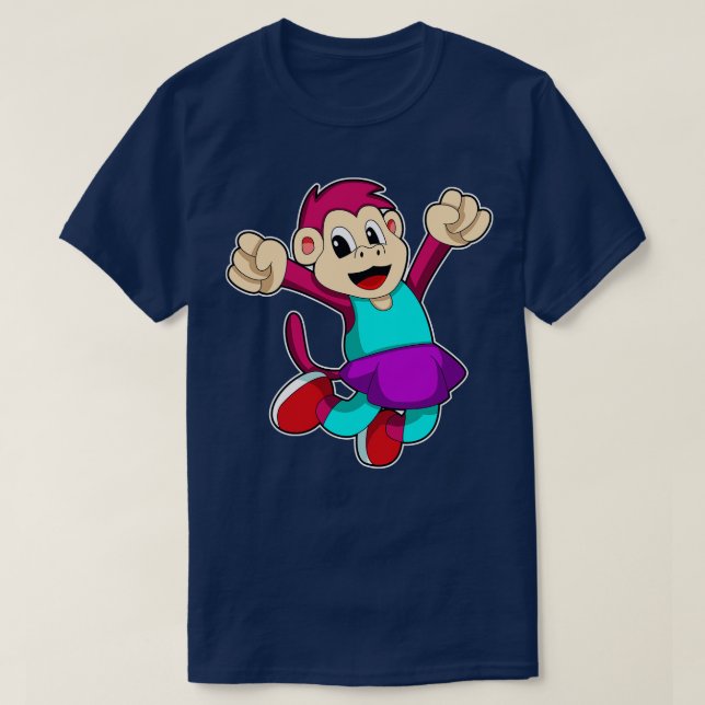 Camiseta Mono como Chica con falda (Diseño del anverso)