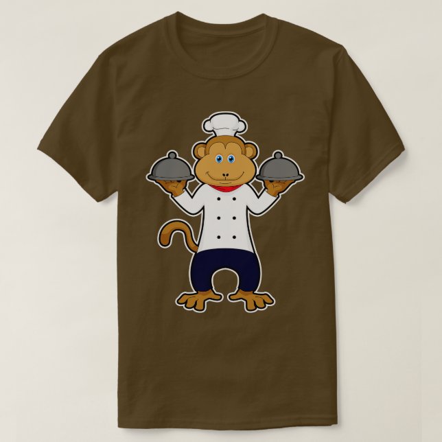 Camiseta Mono como Cocinero con placas de servicio (Diseño del anverso)