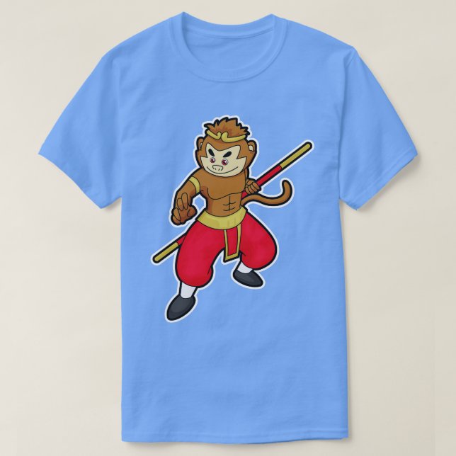 Camiseta Mono como guerrero con jefe de personal (Diseño del anverso)