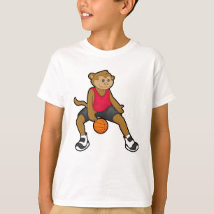 Camiseta Mono como jugador de baloncesto con baloncesto