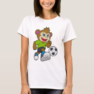 Camiseta Mono como jugador de fútbol con balón