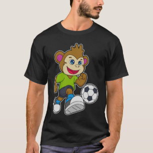 Camiseta Mono como jugador de fútbol con fútbol