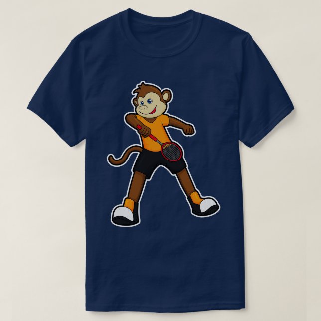 Camiseta Mono como jugador de tenis con raqueta de tenis (Diseño del anverso)