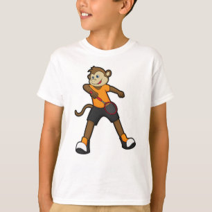 Camiseta Mono como jugador de tenis con raqueta de tenis