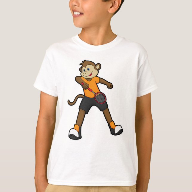 Camiseta Mono como jugador de tenis con raqueta de tenis (Anverso)