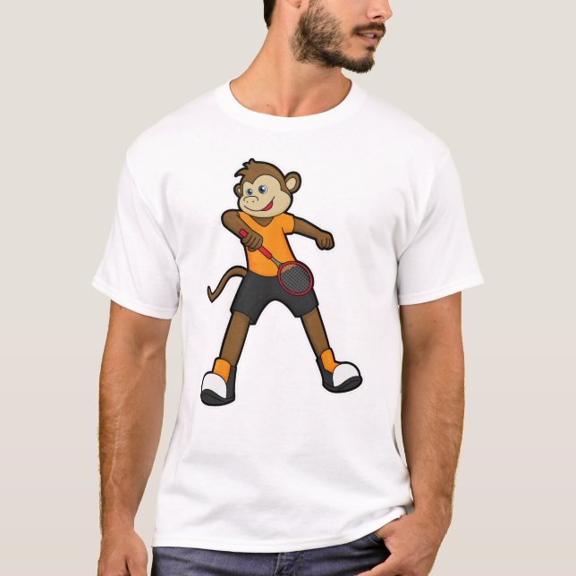 Camiseta Mono como jugador de tenis con raqueta de tenis (Anverso)