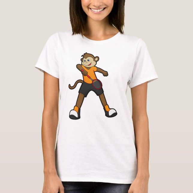 Camiseta Mono como jugador de tenis con raqueta de tenis (Anverso)