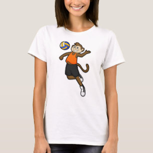 Camiseta Mono como jugador de voleibol con voleibol
