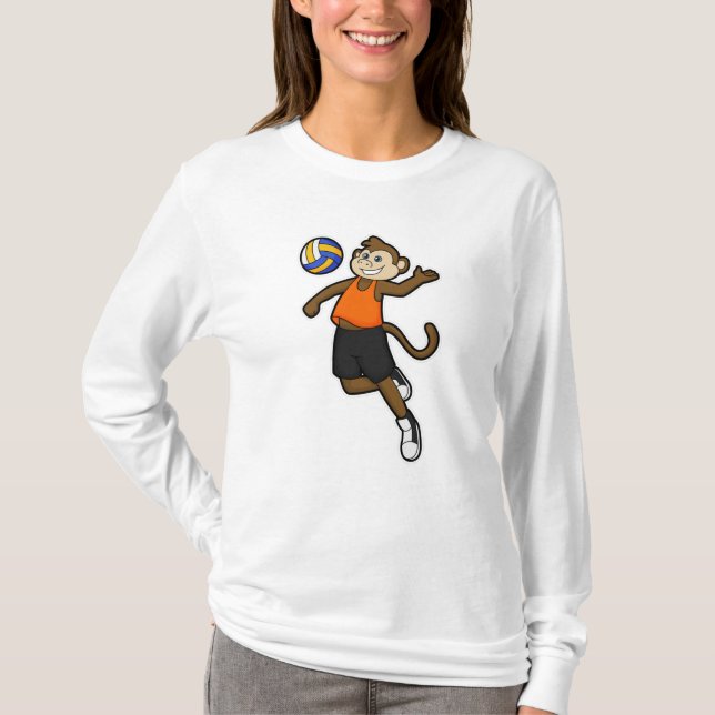 Camiseta Mono como jugador de voleibol con voleibol (Anverso)