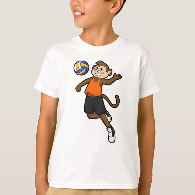 Camiseta Mono como jugador de voleibol con voleibol (Anverso)