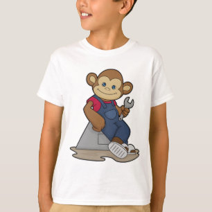 Camiseta Mono como mecánico con llave