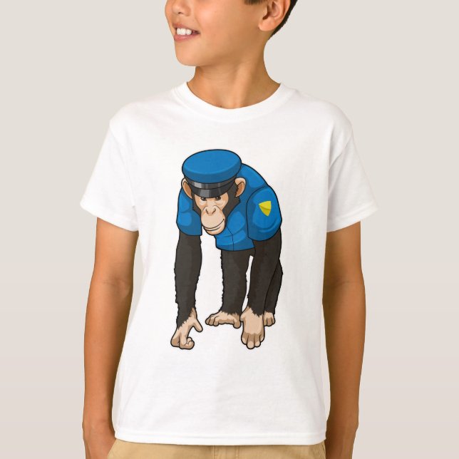 Camiseta Mono como oficial de policía con uniforme (Anverso)