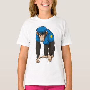 Camiseta Mono como oficial de policía con uniforme