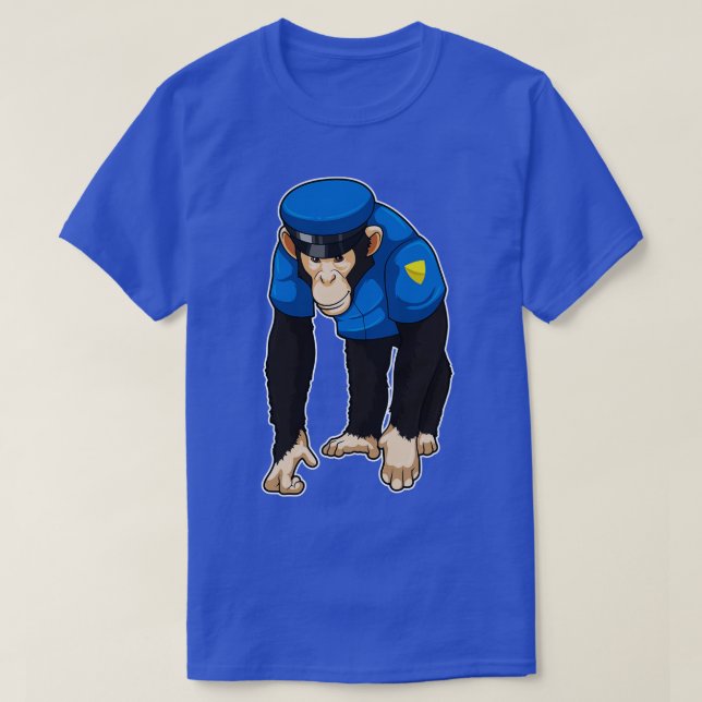 Camiseta Mono como oficial de policía con uniforme (Diseño del anverso)