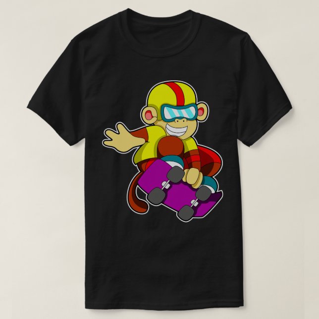 Camiseta Mono como patinador con casco de patineta (Diseño del anverso)