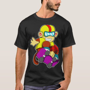 Camiseta Mono como patinador con casco de patineta