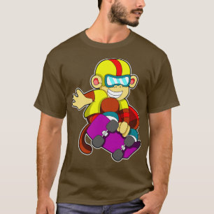 Camiseta Mono como patinador con casco de patineta