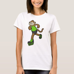 Camiseta Mono como patinador con patines en línea
