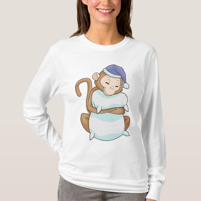 Camiseta Mono con almohada y cabeza de espiga (Anverso)