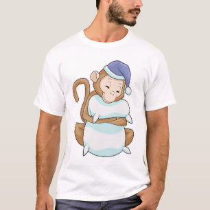 Camiseta Mono con almohada y cabeza de espiga