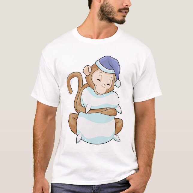 Camiseta Mono con almohada y cabeza de espiga (Anverso)