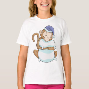 Camiseta Mono con almohada y cabeza de espiga