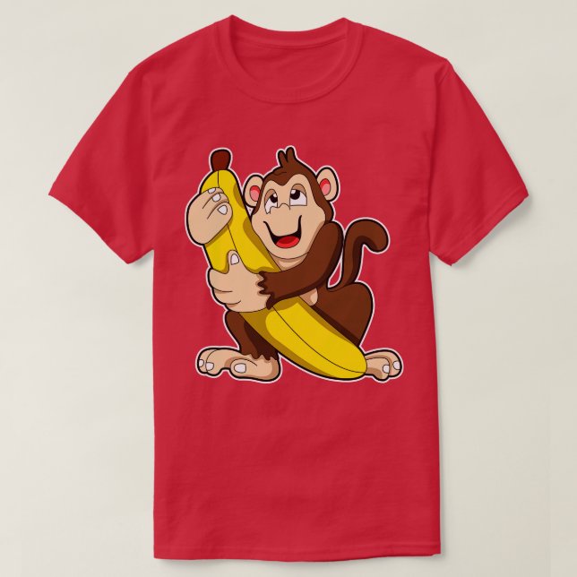 Camiseta Mono con banana 5 (Diseño del anverso)